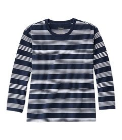 サタデーTシャツ、クルーネック　7分丈袖　ストライプ, , hi-res