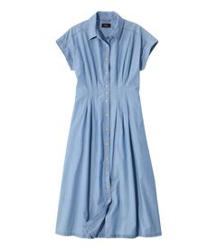 シグネチャー・プリーツ・ミディ・ドレス、シャンブレー, , hi-res