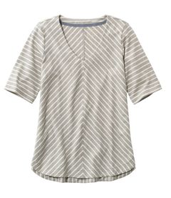 ピマ・コットン・ティ、Vネック・チュニック　ストライプ, , hi-res