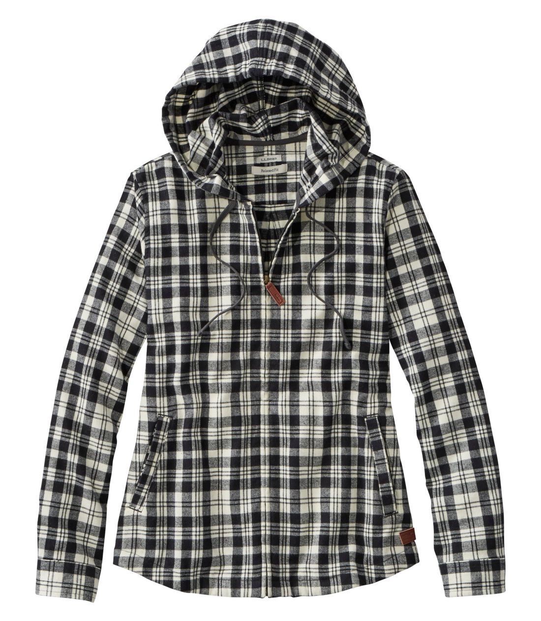 Ll bean scotch plaid flannel hoodie clearance
