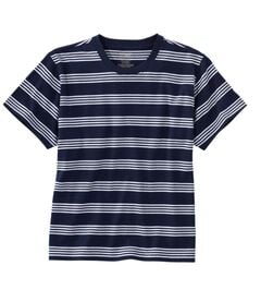 サタデーTシャツ、クルーネック　ストライプ　半袖, , hi-res