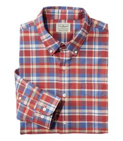 コンフォート・ストレッチ・オックスフォード・シャツ、スライトリー・フィット　プラッド, , hi-res