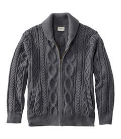 ビーンズ・ヘリテージ・ソフト・コットン・フィッシャーマン・セーター、フルジップ, , hi-res