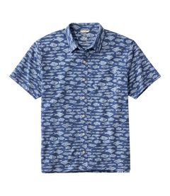 レイクウォッシュ・パフォーマンス・シャツ、ボタンフロント・シャツ　半袖　プリント, , hi-res