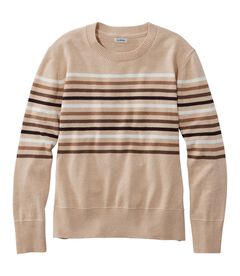 コットン/カシミヤ・セーター、クルーネック　ストライプ, , hi-res