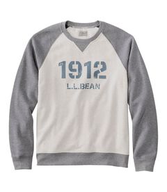 エル・エル・ビーン 1912 スウェットシャツ、ラグラン　クルーネック　ロゴ　カラーブロック, , hi-res