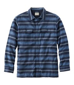 フリースラインド・フランネル・シャツ、トラディショナル・フィット　ストライプ, , hi-res