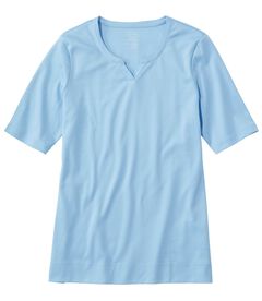 ピマ・コットン・ティ、ひじ丈袖　ノッチ・ネック・チュニック, , hi-res