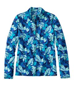 サンスマート UPF 50+ サン・シャツ、クォータージップ　プリント, , hi-res