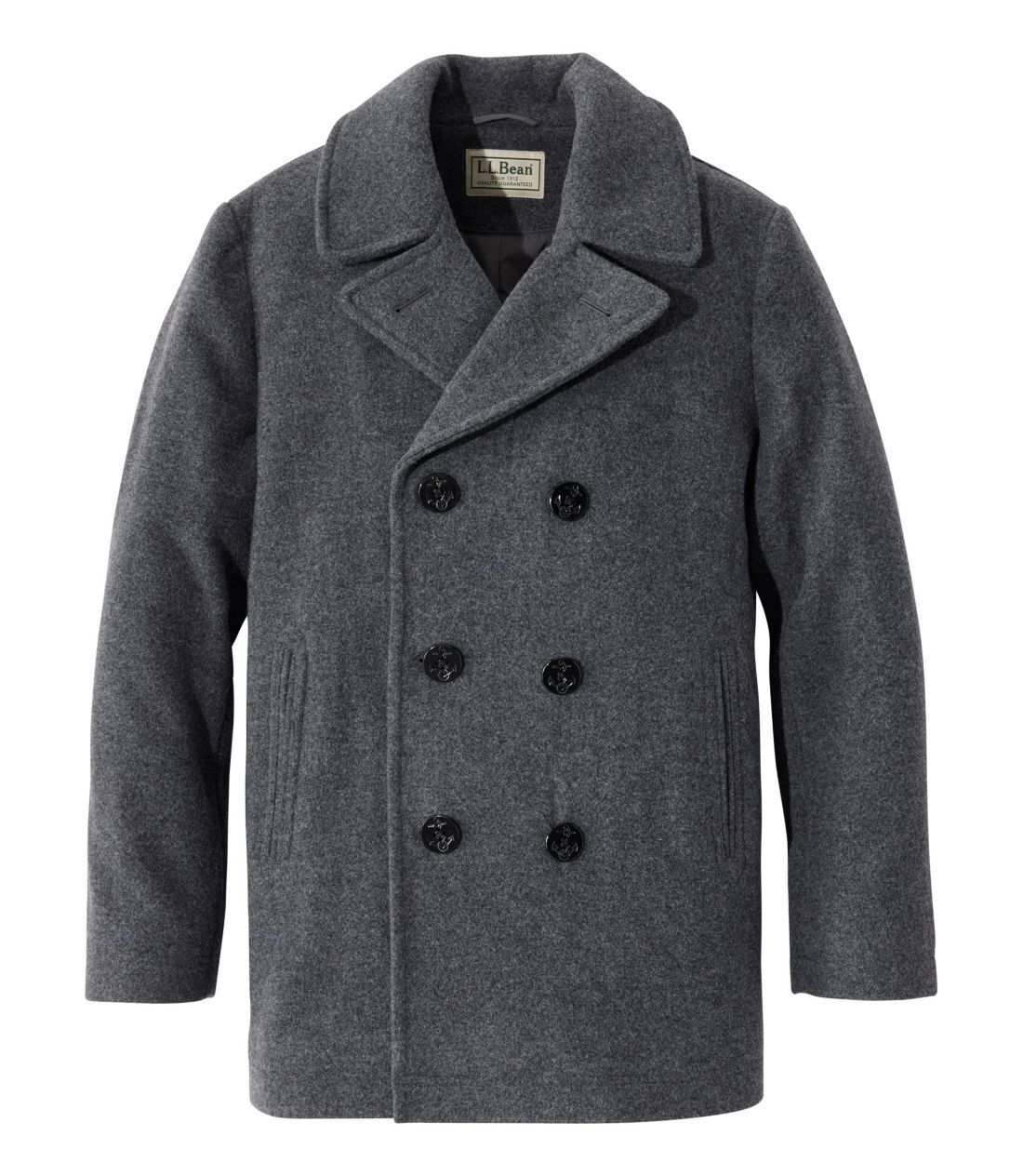L.L.Bean ウールコート　made in USA L.L.Bean◇ピーコート/L/ウール/GRY/8ボタン L L Beanウールピーコート