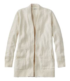 コットン・ラグ・セーター、オープン・カーディガン, , hi-res