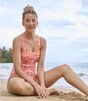 ニュー・カレント・スイムウエア、スクエアネック・タンクスーツ　プリント