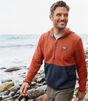 エアーライト・ニット・ハーフジップ・フーディ、カラーブロック