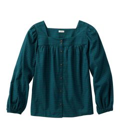 ウィスパーウェイト・フランネル・シャツ、スクエアネック, , hi-res