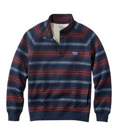 エル・エル・ビーン・キルト・スウェットシャツ、モックネック　ストライプ, , hi-res