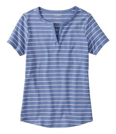 エル・エル・ビーン・ティ、半袖　ノッチネック　ストライプ, , hi-res