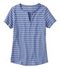 エル・エル・ビーン・ティ、半袖　ノッチネック　ストライプ