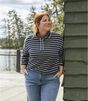 ヘリテージ・マリナー・トップ、ファネルネック　ストライプ
