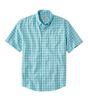 イージーケア・シャンブレー・シャツ、トラディショナル・フィット　半袖　プラッド