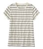 ソフト・ストレッチ・スーピマブレンド・ティ、半袖　クルーネック　ストライプ