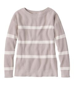サンウォッシュ・ワッフル・セーター、プルオーバー　ストライプ, , hi-res