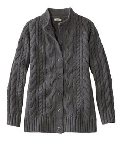 ダブル・エル・ミックスケーブル・セーター、ボタンフロント・カーディガン, , hi-res