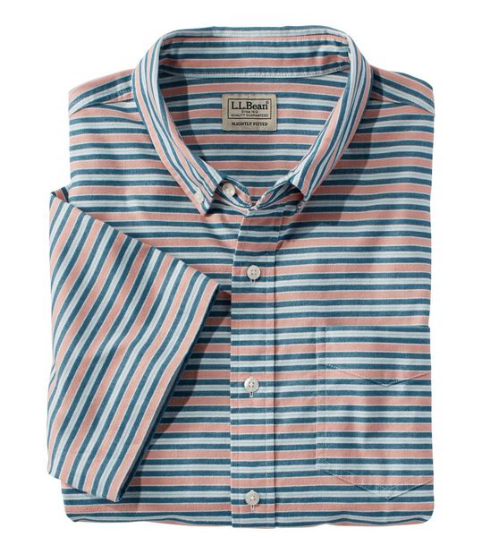 メンズ コンフォート ストレッチ オックスフォード シャツ スライトリー フィット 半袖 ストライプ 通販 L L Bean公式オンラインストア