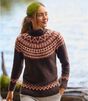 コットン・ラグ・セーター、ファネルネック・プルオーバー　フェアアイル