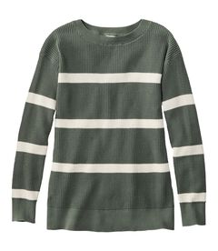 サンウォッシュ・ワッフル・セーター、プルオーバー　ストライプ, , hi-res