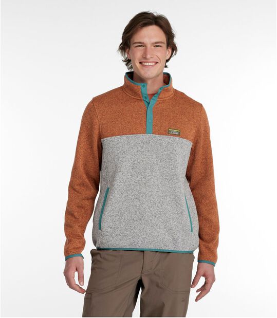 メンズ エル・エル・ビーン・セーター・フリース・プルオーバー、カラーブロックMen's L.L.Bean Sweater Fleece Pullover, Colorblock