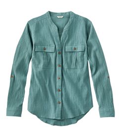 ソフト・コットン・クリンクル・シャツ、ロールタブ, , hi-res