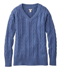 オリジナル・ダブル・エル・セーター、ケーブル　Vネック, , hi-res