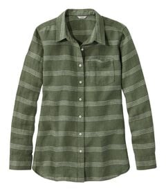 プレミアム・ウォッシャブル・リネン・シャツ、チュニック　ストライプ, , hi-res