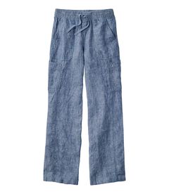 プレミアム・ウォッシャブル・リネン・プルオン・ユーティリティ・パンツ、ミッドライズ　ワイドレッグ, , hi-res