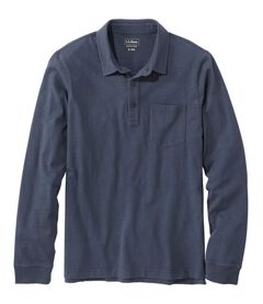 レイクウォッシュ・オーガニック・コットン・ポロシャツ、長袖　ポケット付き, , hi-res