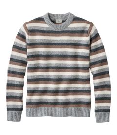 ビーンズ・クラシック・ラグ・ウール・セーター、クルーネック　ストライプ, , hi-res