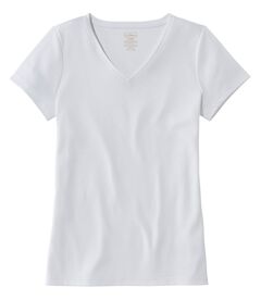 ピマ・コットン・シェイプ・Vネック・ティ、半袖, , hi-res