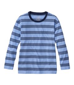 サタデーTシャツ、クルーネック　7分丈袖　ストライプ, , hi-res