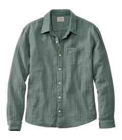 クラウド・ガーゼ・シャツ、スライトリー・フィット　長袖, , hi-res