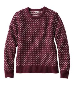 ビーンズ・クラシック・ラグ・ウール・セーター、クルーネック　バーズアイ, , hi-res