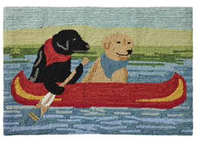 インドア・アウトドア・バケーションランド・ラグ、ドッグ・カヌー