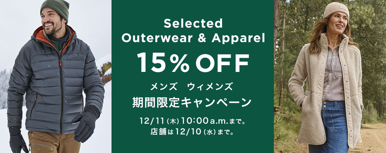 Selected Outerwear & Apparel 15％ OFF