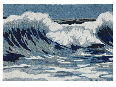 インドア・アウトドア・バケーションランド・ラグ、オーシャン・ウェーブ