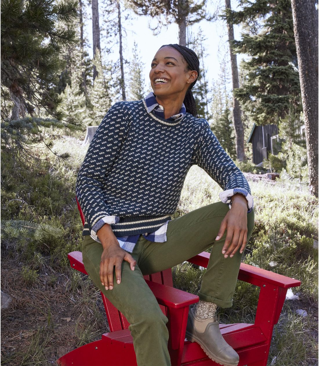 ウィメンズ ビーンズ・クラシック・ラグ・ウール・セーター、クルー