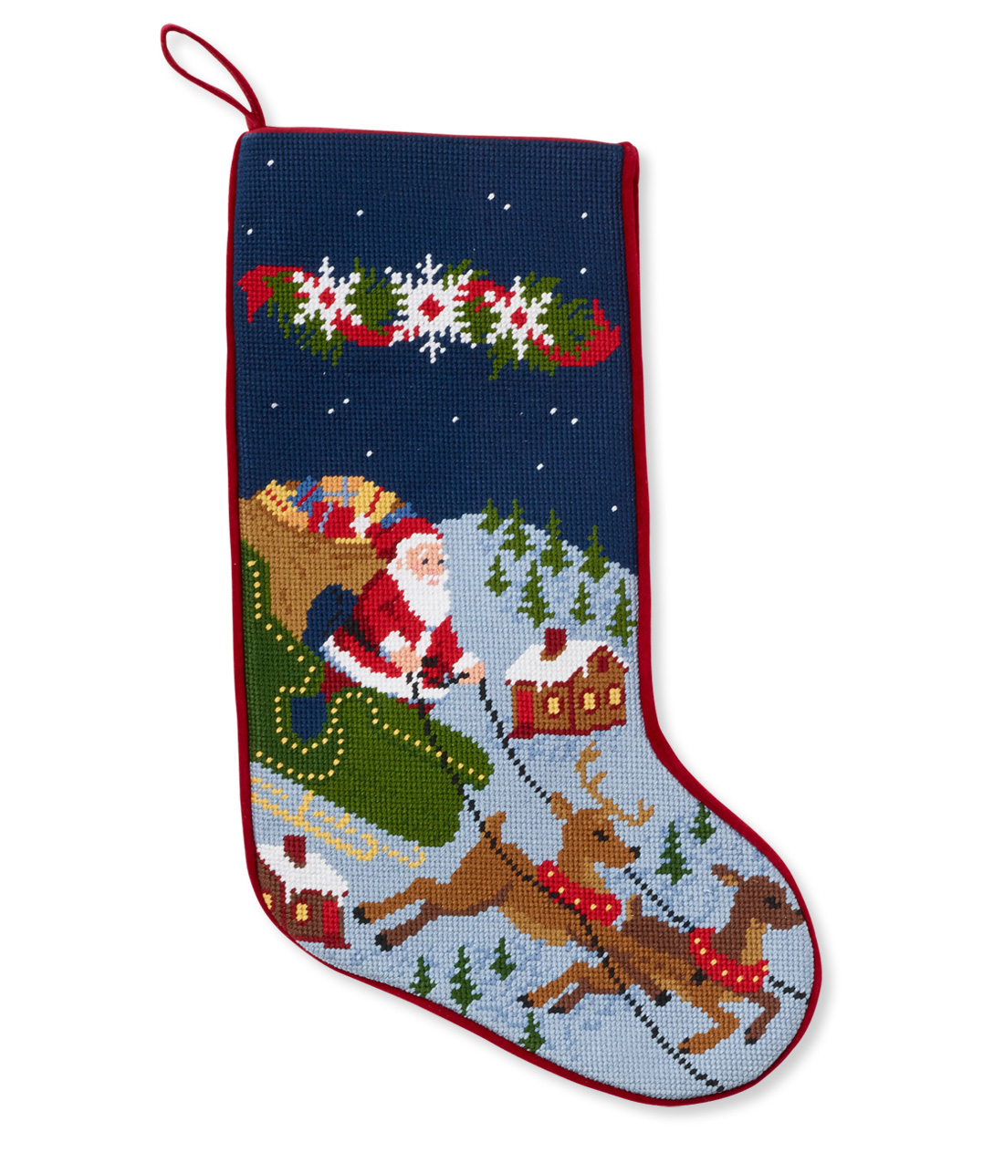 クリスマス・ニードルポイント・ストッキング