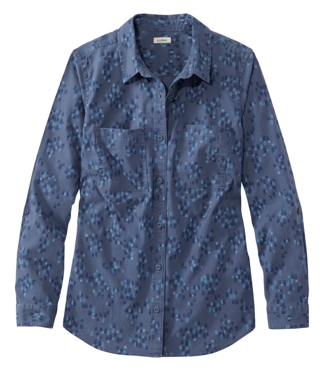 コンフォート・コットン/テンセル・シャツ、長袖　プリント