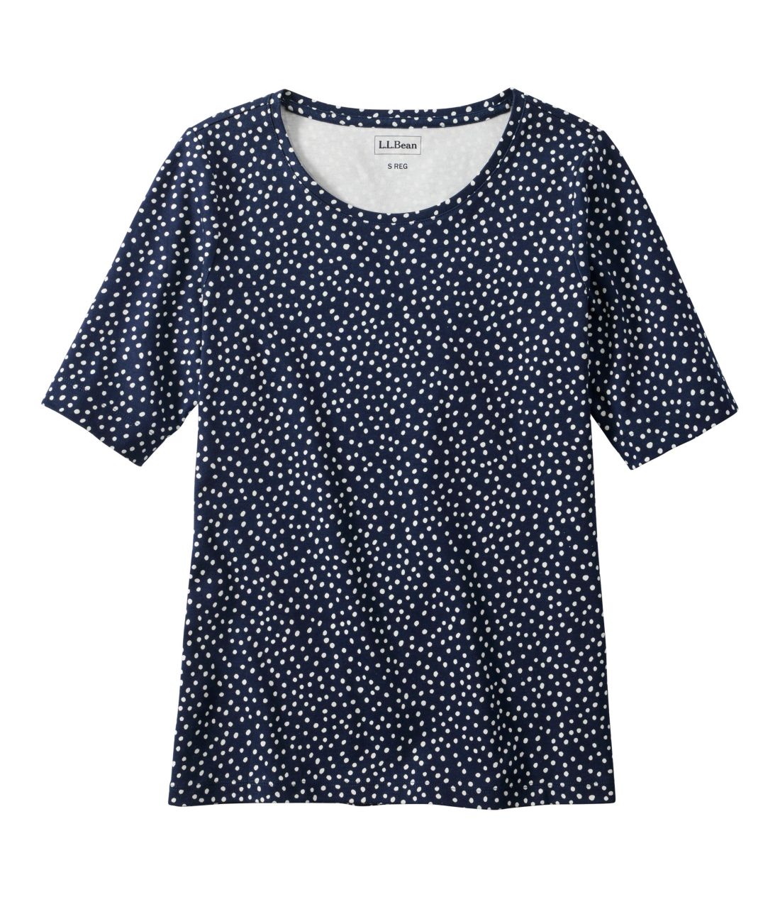 エル・エル・ビーン・ティ、ひじ丈袖　ジュエルネック　プリント