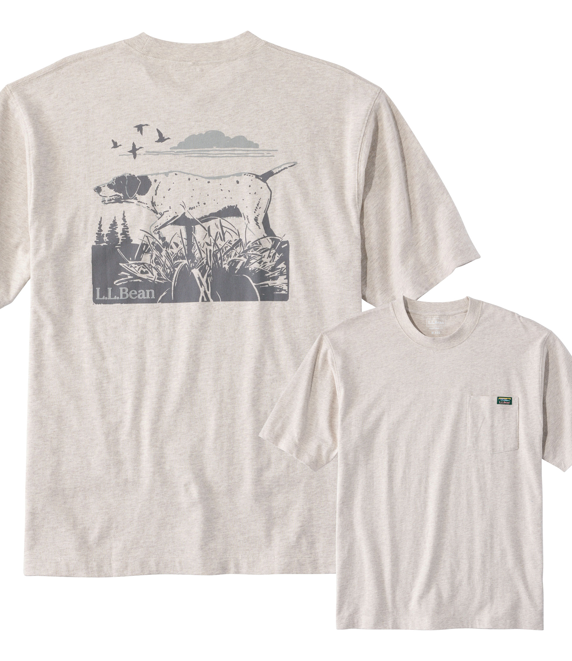 ボクシー・ティ、ポケット付きラベル・グラフィック