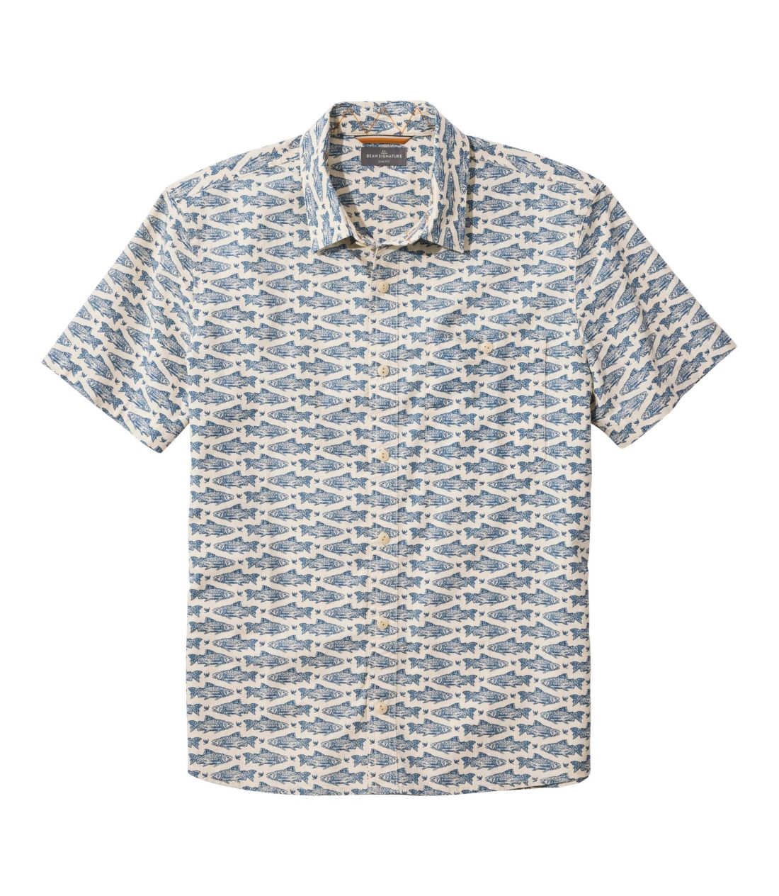 シグネチャー・ウーブン・コットン・シャツ、スリム・フィット　半袖