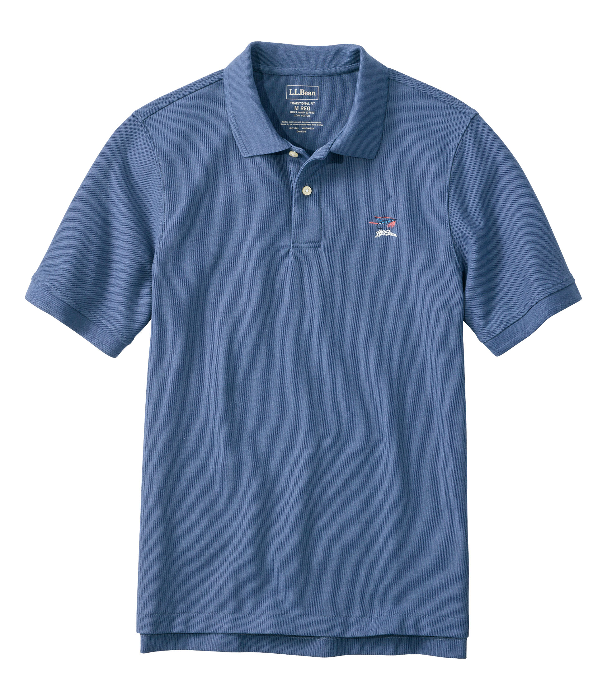 ジャパン・フィット　プレミアム・ダブル・エル・ポロシャツ、半袖　タイド・フライ刺繍